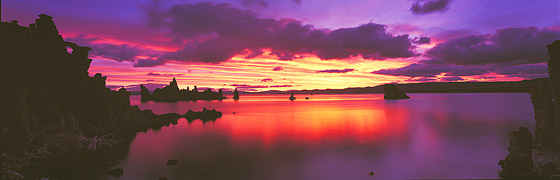 Fine Art Panoramic Landscape Photography Magical Sunrise at South Tufas, Mono Lake, Eastern Sierra